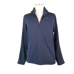 Nike sweater jacket men's medium blue quarter zip fit dry Outdoor Sports